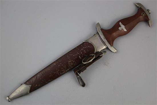 A German WWII Third Reich SA dagger, overall 14.75in.